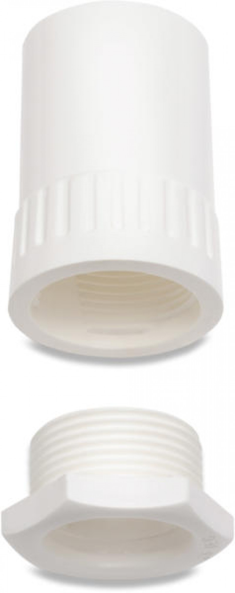 Univolt Adaptor With Female Thread and Male Bush, Ø 20mm, White